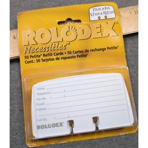 Rolodex Necessities 2 1/4" x 4" 50 Refill Cards Unopened Package Imperfect Round